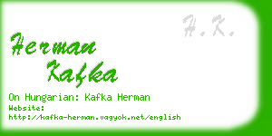herman kafka business card